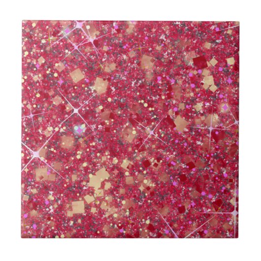 Carreau La Vida Magenta Couleur rose Faux Parties scintill (Devant)