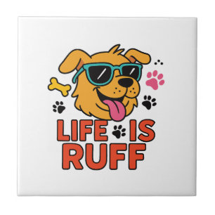 Carreau La vie est dure � Dessin animé de chien drôle