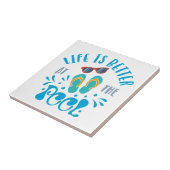 Carreau La Vie Est Meilleure À La Piscine Jolie Conception (Côté)