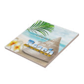 Carreau La vie est meilleure à la plage (Côté)