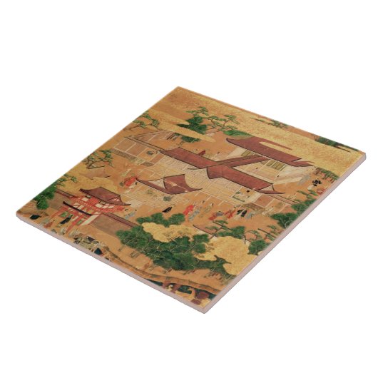 Carreau La vie et les passe-temps de la cour japonaise, (Côté)