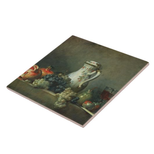 Carreau La vie toujours avec des raisins et les grenades, (Côté)