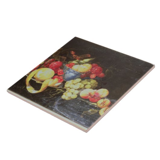 Carreau La vie toujours avec le fruit dans la cuvette de (Côté)