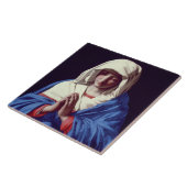 Carreau La Vierge dans la prière, 1640-50 (huile sur la (Côté)