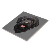 Carreau Labradoodle Chien noir (Côté)