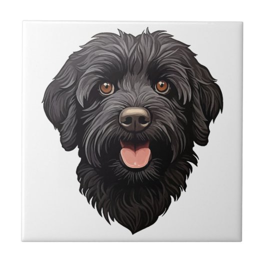 Carreau Labradoodle Chien noir (Devant)