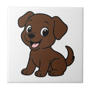 Carreau Labrador chocolat animé