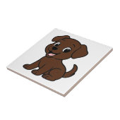 Carreau Labrador chocolat animé (Côté)