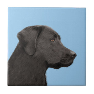 Carreau Labrador Retriever Black Peinture Original Chien A