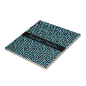 Carreau Labyrinthe bleu et noir (Côté)