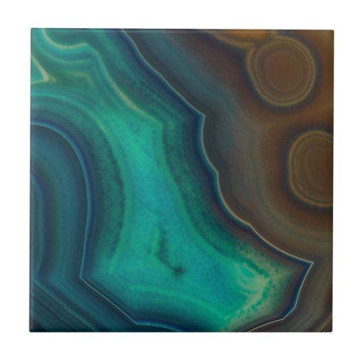 Carreau Lac comme Teal et l'agate Brown (Devant)