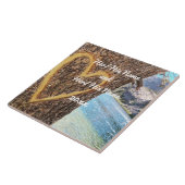 Carreau Lac Tahoe Blue Water Tree Heart Love (Côté)