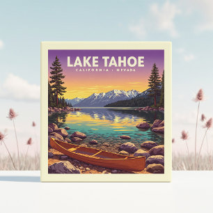 Carreau Lac vintage Tahoe Californie Nevada