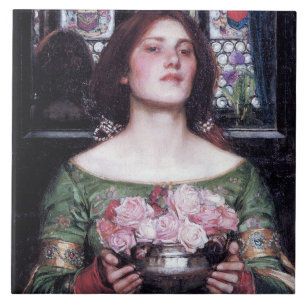 Carreau Lady and Roses, John William Waterhouse