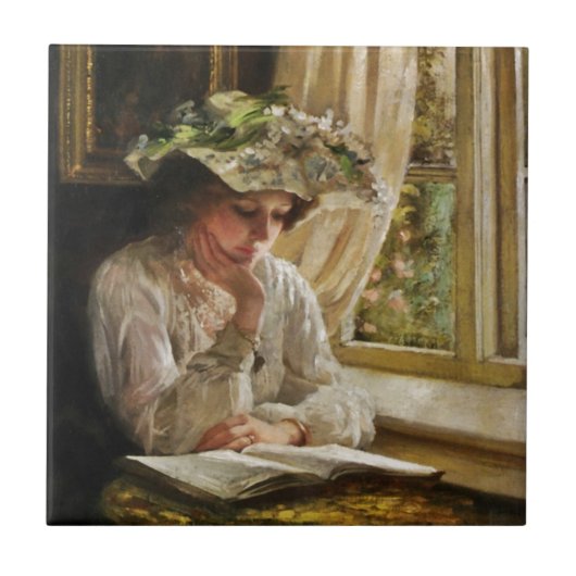 Carreau Lady Lecture par une fenêtre (Devant)