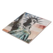 Carreau Lady Liberty et le drapeau américain (Côté)