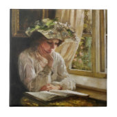 Carreau Lady Reading par Window (Devant)