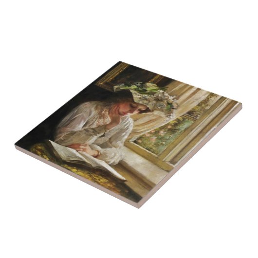 Carreau Lady Reading par Window (Côté)