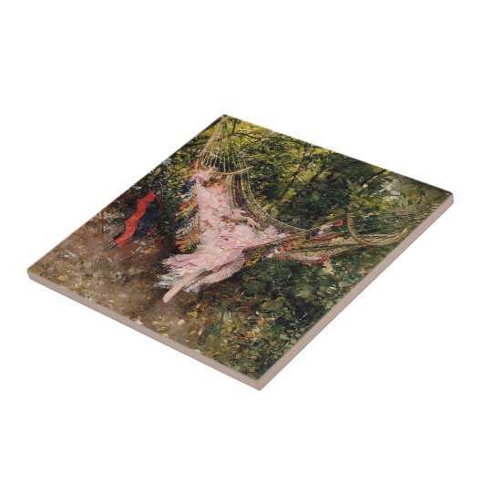 Carreau Lady Repose dans un hamac (par Giovanni Boldini) (Côté)