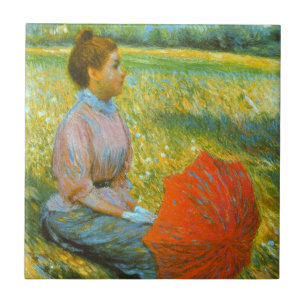 Carreau Lady Repose dans une prairie verte