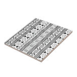Carreau L'Africain blanc MudCloth du noir | a inspiré<br><div class="desc">Le bel Africain noir et blanc Mudprint a inspiré la tuile d'impression de tissu. Frappez le bouton de personnalisation pour commander la taille de motif pour adapter à vos besoins.</div>