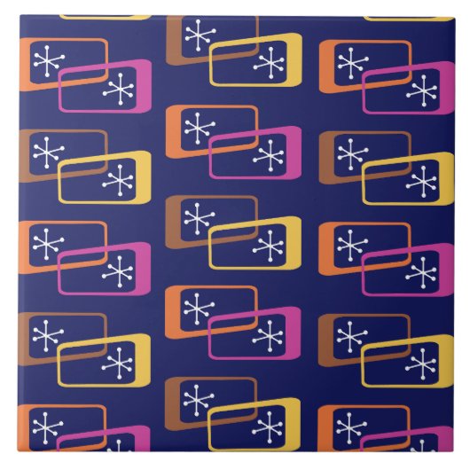 Carreau L'Âge Atomique Rectangle violet coloré (Devant)