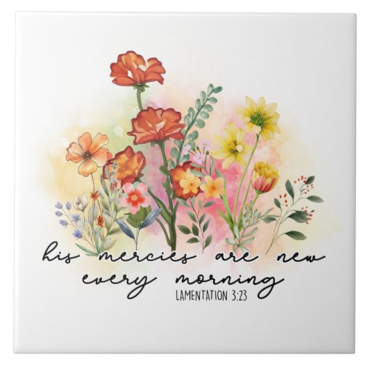 Carreau Lamentations 3:23 His Mercies New Every Morning (Devant)