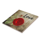 Carreau L'amour rouge vintage s'est levé (Côté)