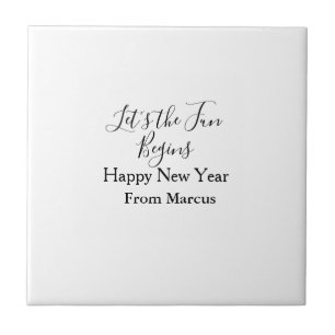 Carreau l'amusement commence bonne année nom année simpl