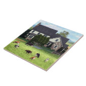 Carreau Lancaster PA - Ferme familiale avec vaches en pâtu (Côté)