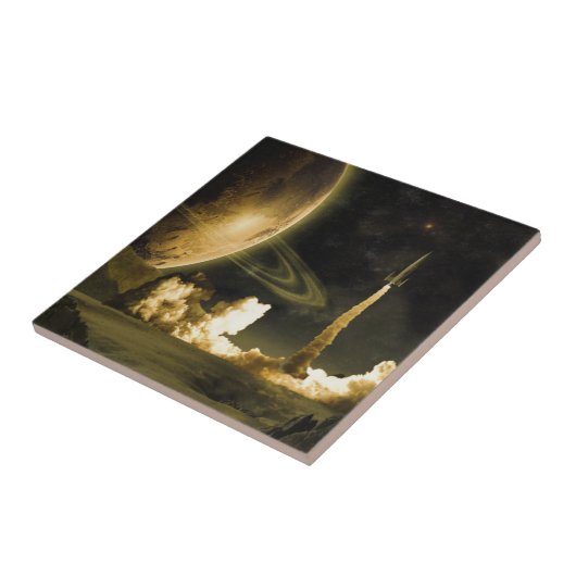 Carreau Lancement vintage de l'espace (Côté)