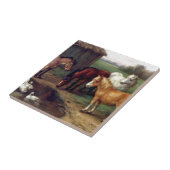 Carreau L'âne de poney penche la ferme (Côté)