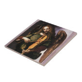 Carreau L'ange en vert avec une vielle de Léonard de Vinci (Côté)