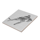 Carreau Langues de hockey sur glace Texte Art Tile (Côté)