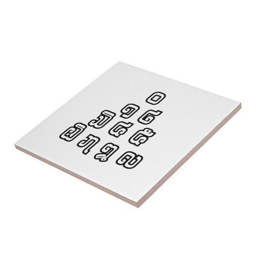 Carreau Laos / Laos Numéros Pyramid Laotien Script (Côté)