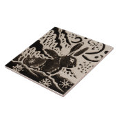 Carreau Lapin Batik Stoneware Bois Animal Tan Brown (Côté)