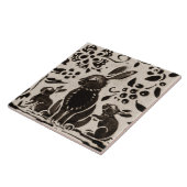 Carreau Lapin Batik Stoneware Bois Animal Tan Brown (Côté)