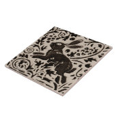 Carreau Lapin Batik Stoneware Bois Animal Tan Grey (Côté)