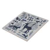 Carreau Lapin blanc et bleu vintage (Côté)