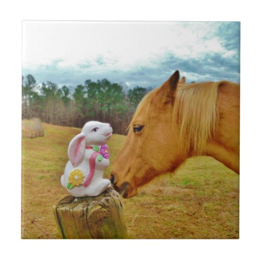 Carreau Lapin blanc et Cheval jaune (Devant)