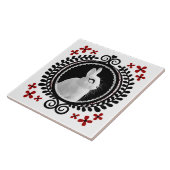 Carreau Lapin Blanc Étrange : Blanc, Noir & Rouge (Côté)