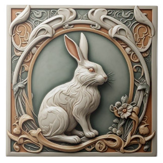 Carreau Lapin - Carrelage Art Nouveau en céramique