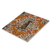 Carreau Lapin d'automne sur blanc (Côté)