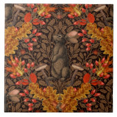 Carreau Lapin d'automne sur brun (Devant)