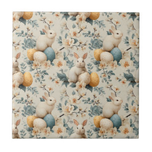 Carreau Lapin de Pâques Floral Vintage (3)