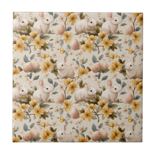 Carreau Lapin de Pâques Floral Vintage (8)