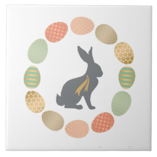 Carreau lapin et oeufs vintages modernes de Pâques