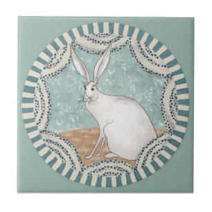 Carreau Lapin fantaisie bleu terracotta aqua
