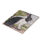 Carreau Lapin hollandais Lapin noir & blanc Paysage de Pâq (Côté)