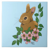 Carreau Lapin Lapin Fleurs Roses (Devant)